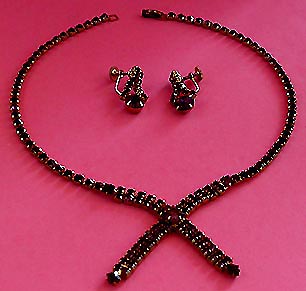 a beautiful vintage costume jewelry parure