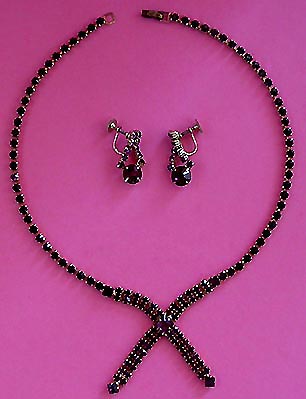 a beautiful vintage costume jewelry parure