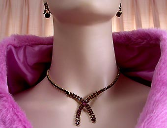 a beautiful vintage costume jewelry parure