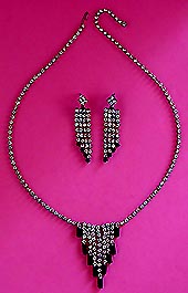 a beautiful Juliana vintage costume jewelry necklace, bracelet and earrings