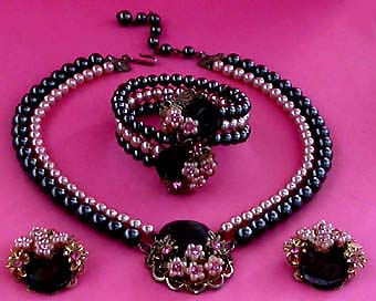 a beautiful vintage costume jewelry parure