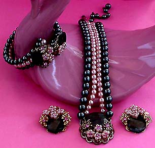 a beautiful vintage costume jewelry parure