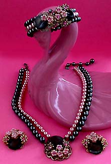 a beautiful vintage costume jewelry parure
