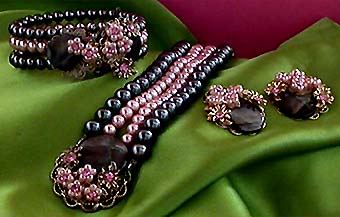 a beautiful vintage costume jewelry parure