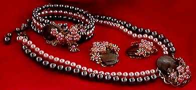 a beautiful vintage costume jewelry parure