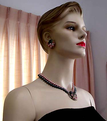 a beautiful vintage costume jewelry parure