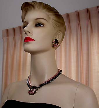 a beautiful vintage costume jewelry parure
