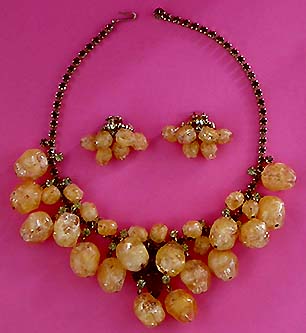 a beautiful vintage costume jewelry parure