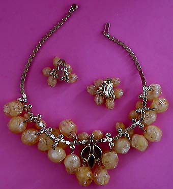 a beautiful vintage costume jewelry parure