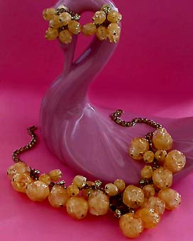 a beautiful vintage costume jewelry parure