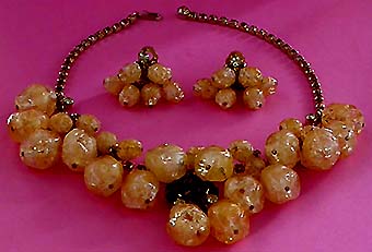 a beautiful vintage costume jewelry parure