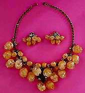 a beautiful Juliana vintage costume jewelry necklace, bracelet and earrings