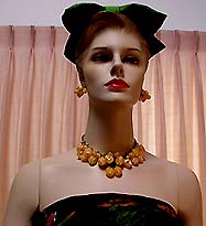 a beautiful Juliana vintage costume jewelry necklace, bracelet and earrings