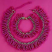 a beautiful Juliana vintage costume jewelry necklace, bracelet and earrings