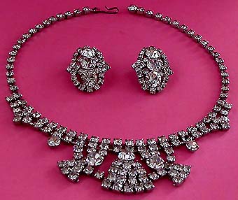 a beautiful vintage costume jewelry parure