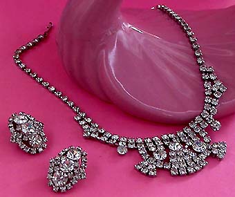 a beautiful vintage costume jewelry parure