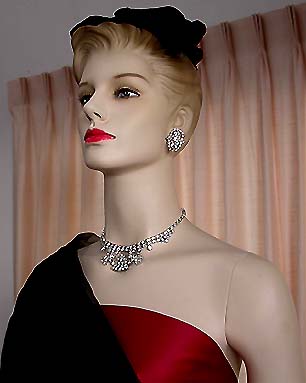 a beautiful vintage costume jewelry parure