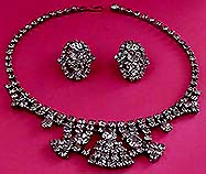 a beautiful Juliana vintage costume jewelry necklace, bracelet and earrings