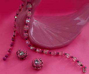 a beautiful vintage costume jewelry parure