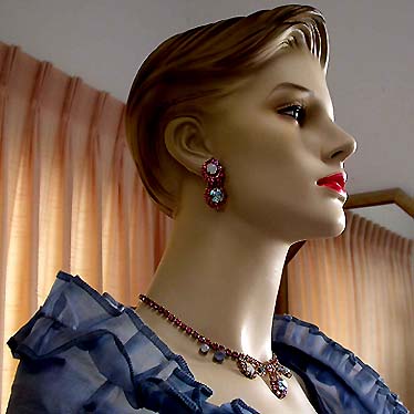 a beautiful vintage costume jewelry parure
