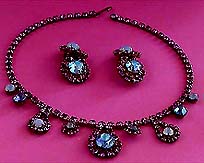a beautiful Juliana vintage costume jewelry necklace, bracelet and earrings