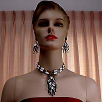 a beautiful Juliana vintage costume jewelry necklace, bracelet and earrings