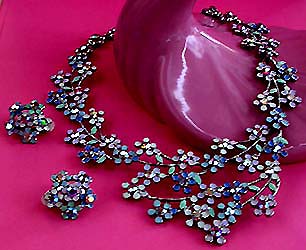 a beautiful vintage costume jewelry parure