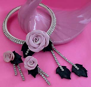 a beautiful vintage costume jewelry parure