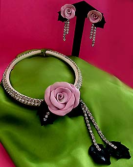 a beautiful vintage costume jewelry parure