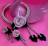 a beautiful Juliana vintage costume jewelry necklace, bracelet and earrings