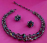 a beautiful Juliana vintage costume jewelry necklace, bracelet and earrings