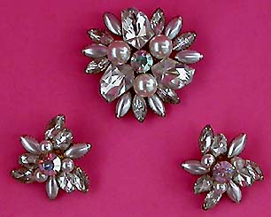 a beautiful vintage costume jewelry parure