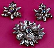 a beautiful Juliana vintage costume jewelry necklace, bracelet and earrings