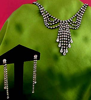 a beautiful vintage costume jewelry parure