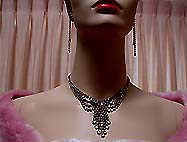 a beautiful Juliana vintage costume jewelry necklace, bracelet and earrings