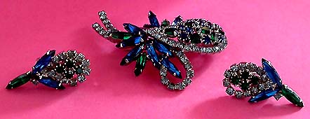 a beautiful vintage costume jewelry parure