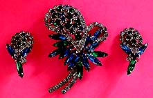 a beautiful Juliana vintage costume jewelry necklace, bracelet and earrings