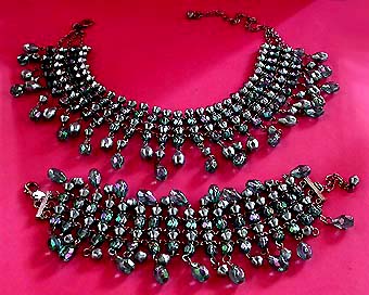 a beautiful vintage costume jewelry parure