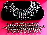 a beautiful Juliana vintage costume jewelry necklace, bracelet and earrings