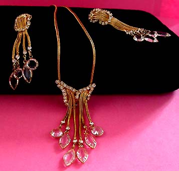 a beautiful vintage costume jewelry parure