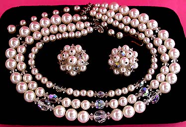 a beautiful vintage costume jewelry parure