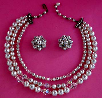 a beautiful vintage costume jewelry parure