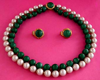 a beautiful vintage costume jewelry parure