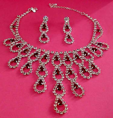 a beautiful vintage costume jewelry parure