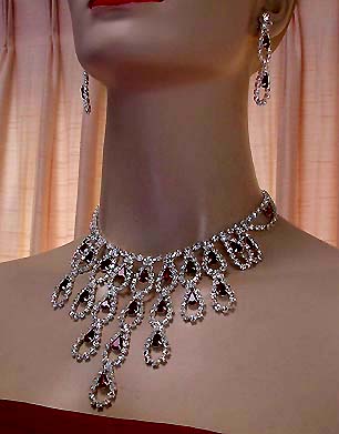 a beautiful vintage costume jewelry parure