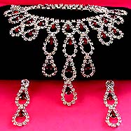 a beautiful Juliana vintage costume jewelry necklace, bracelet and earrings