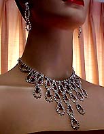 a beautiful Juliana vintage costume jewelry necklace, bracelet and earrings