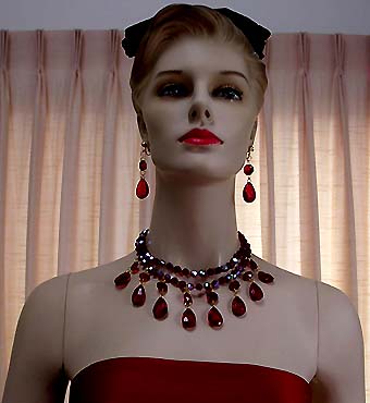 a beautiful vintage costume jewelry parure