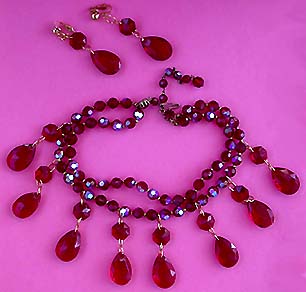 a beautiful vintage costume jewelry parure
