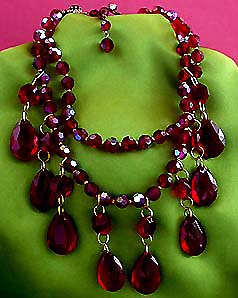 a beautiful vintage costume jewelry parure